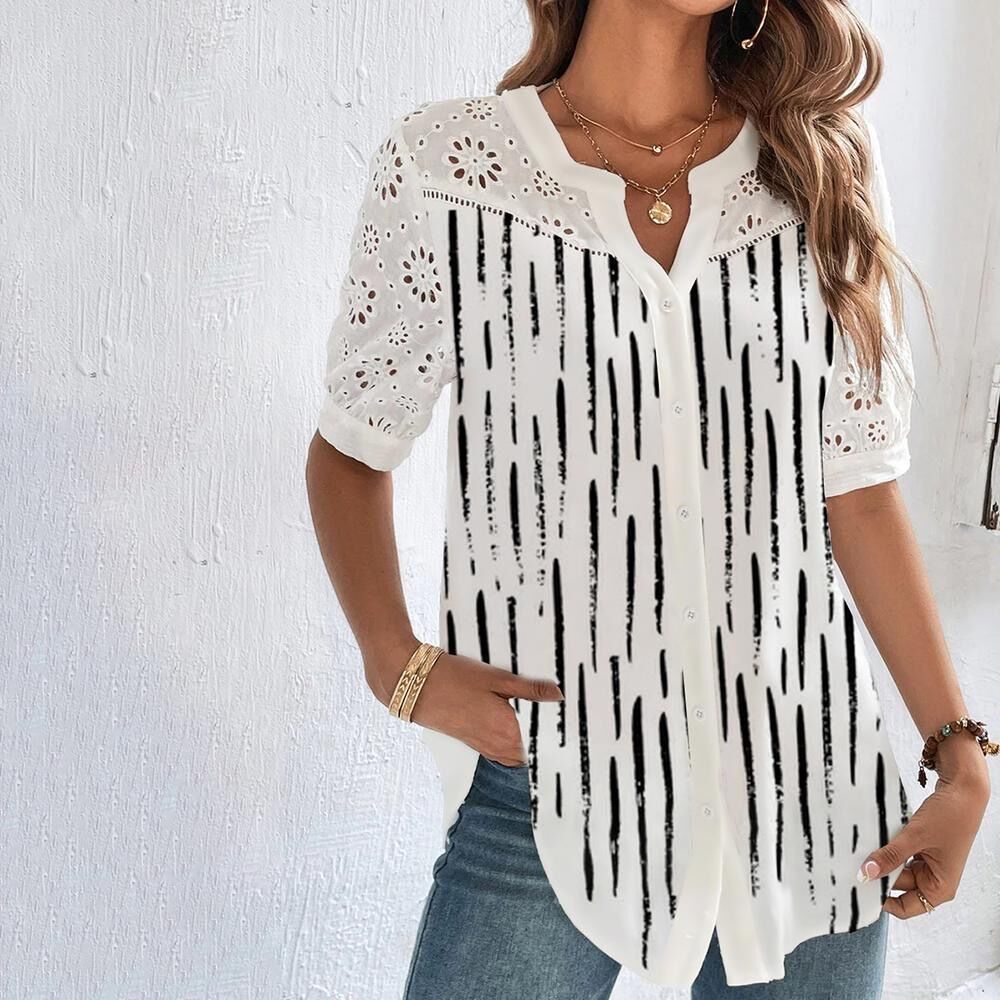 Pascale - Blouse Estivale Fluide Avec Finition Élégante