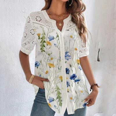 Pascale - Blouse Estivale Fluide Avec Finition Élégante