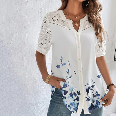 Pascale - Blouse Estivale Fluide Avec Finition Élégante