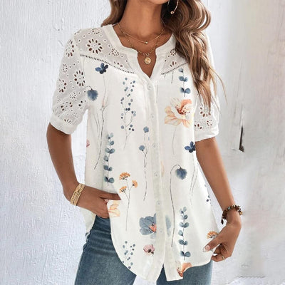 Pascale - Blouse Estivale Fluide Avec Finition Élégante