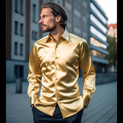 Rolf - Chemise en satin - Luxe - Hommes