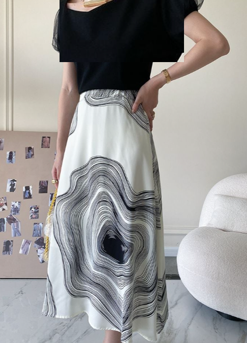 Sylvie | Jupe midi élégante avec imprimé artistique