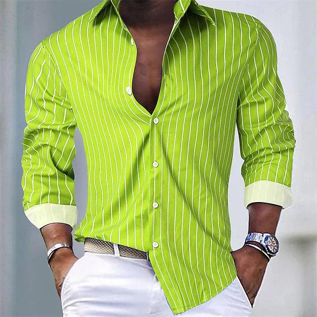 Chemise à manches longues pour hommes - Chemise décontractée en coton pour tous les jours