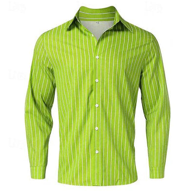 Chemise à manches longues pour hommes - Chemise décontractée en coton pour tous les jours