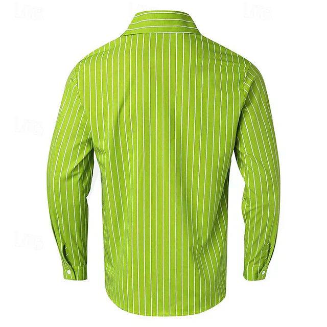 Chemise à manches longues pour hommes - Chemise décontractée en coton pour tous les jours
