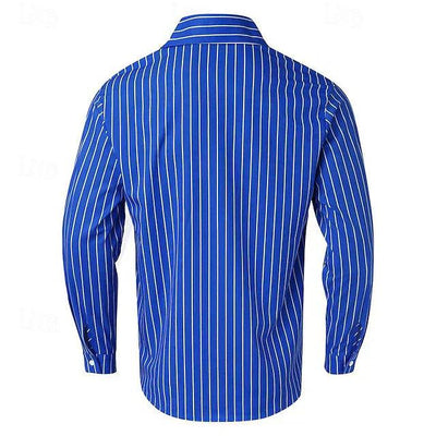 Chemise à manches longues pour hommes - Chemise décontractée en coton pour tous les jours